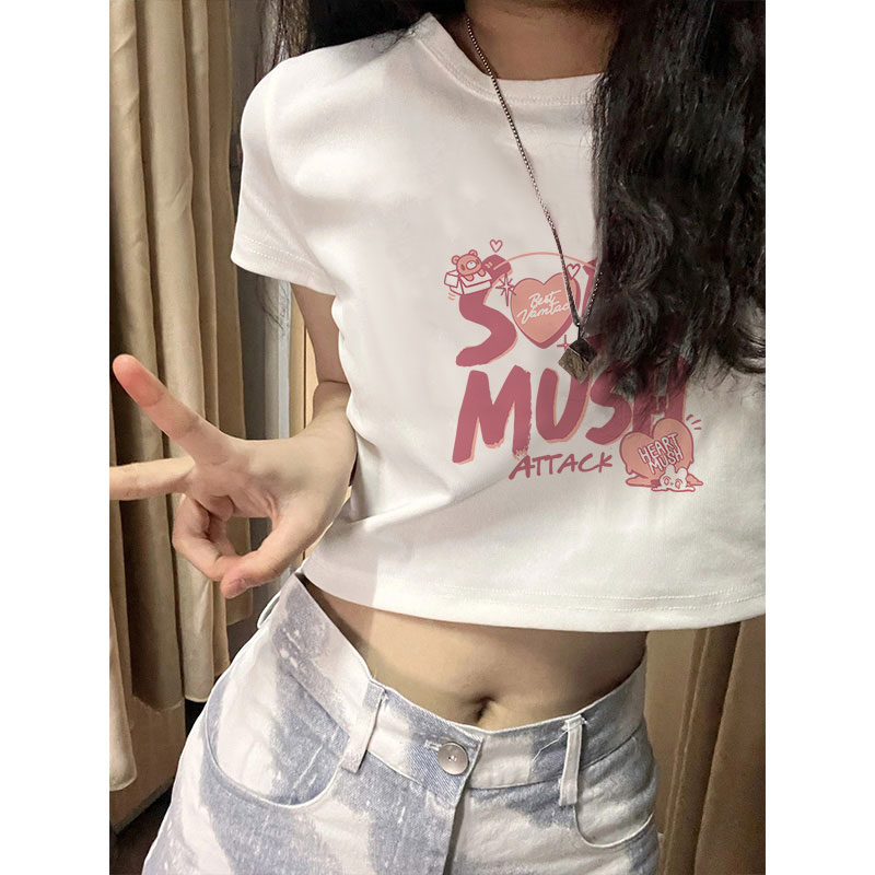 夏季新款纯棉短袖T恤上衣女