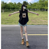 t恤上衣外穿 独特别致潮牌无袖 黑色辣妹吊带小背心女2026夏季 新款