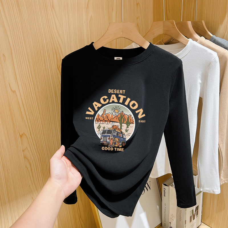 秋冬季加绒黑色t恤打底衫女内搭