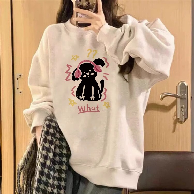 韩系慵懒风小众设计感卫衣女