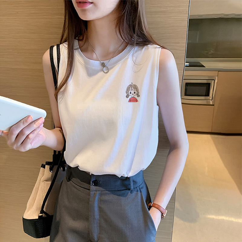 美式复古吊带背心t恤女