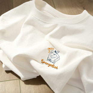 加绒洋气内搭打底衫 春秋冬季 卡通上衣 t恤女2026新款 白色纯棉长袖