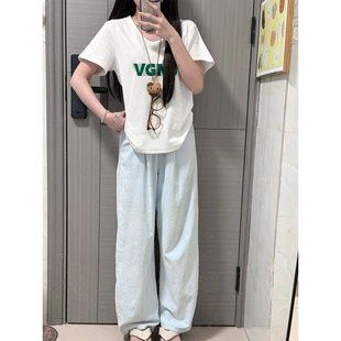 v领短袖t恤女装2026新款今年流行爆款夏季穿搭韩版慵懒松弛感上衣