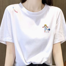 白色纯棉短袖t恤女装2025新款爆款夏季宽松韩版慵懒风上衣高级感