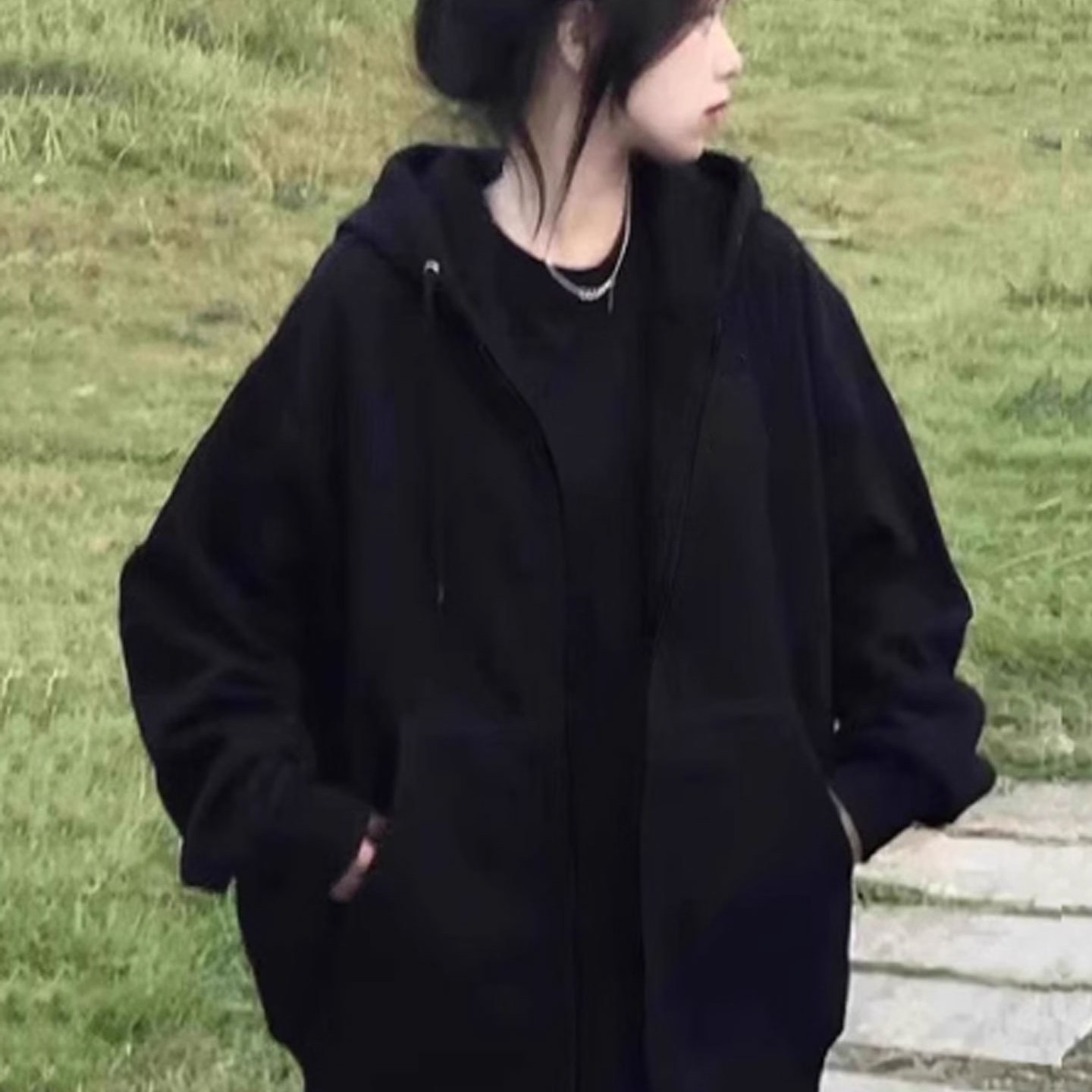 韩系独特超好看卫衣女2025正流行新款秋冬季加绒开衫拉链连帽外套