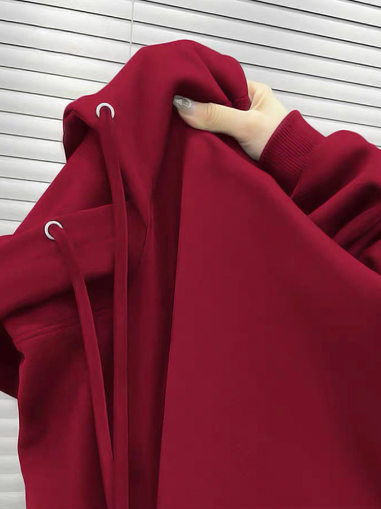 冬季新款连帽卫衣女士宽松外套