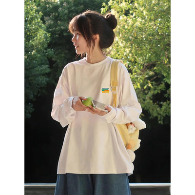 纯棉长袖t恤女秋冬加绒洋气内搭高级感可外穿打底衫巨好看的上衣