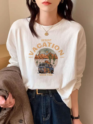 纯棉设计感小众长袖打底衫