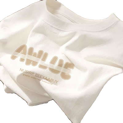 欧货纯棉短袖t恤正肩女装上衣