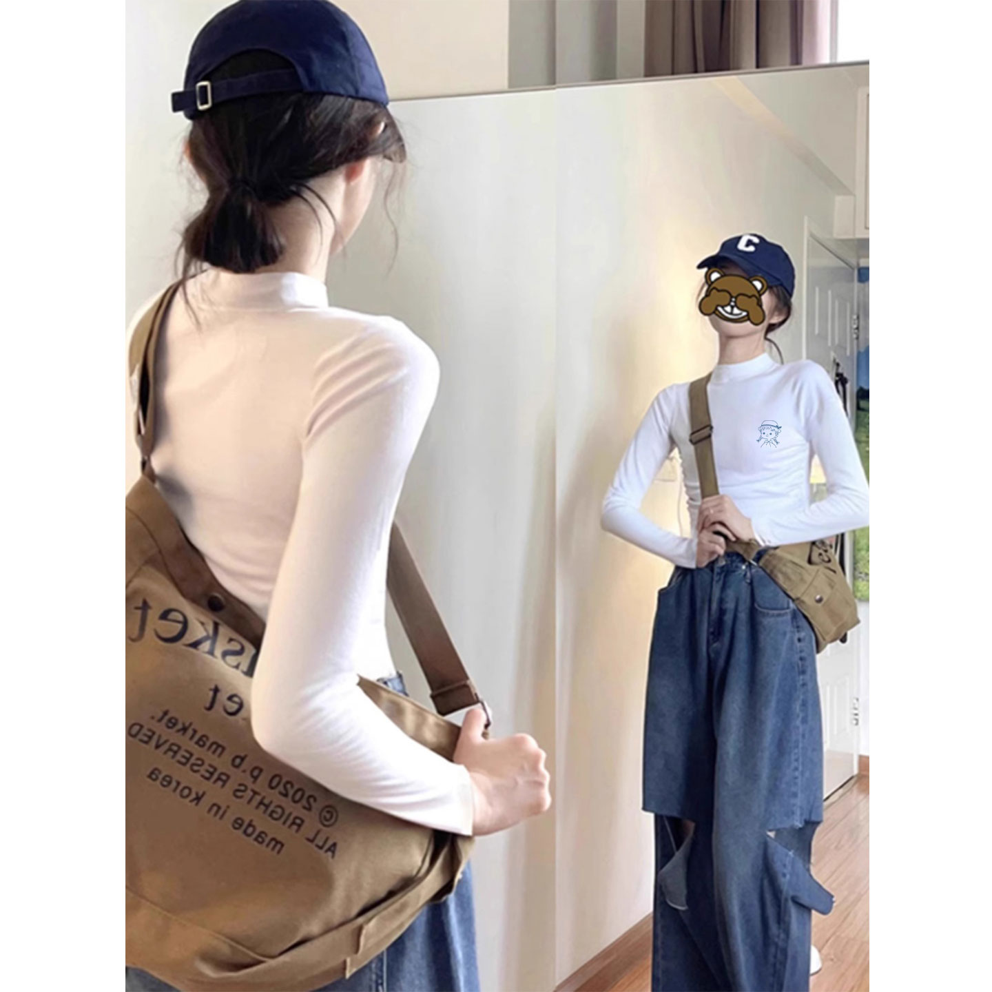 秋冬季德绒内搭高级感打底衫女2025新款半高领长袖t恤上衣可外穿