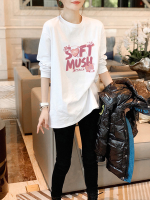 中长款加绒加厚打底衫上衣洋气