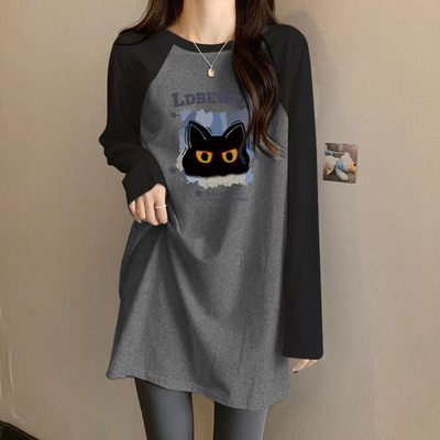 秋冬季宽松打底衫内搭中长款上衣