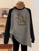 t恤搭配鲨鱼裤 秋冬季 上衣 中长款 遮屁股洋气长袖 加绒打底衫 女装