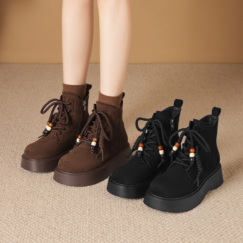 ZHR真皮复古流苏马丁靴2025新款保暖英伦小短靴气质百搭短筒女靴