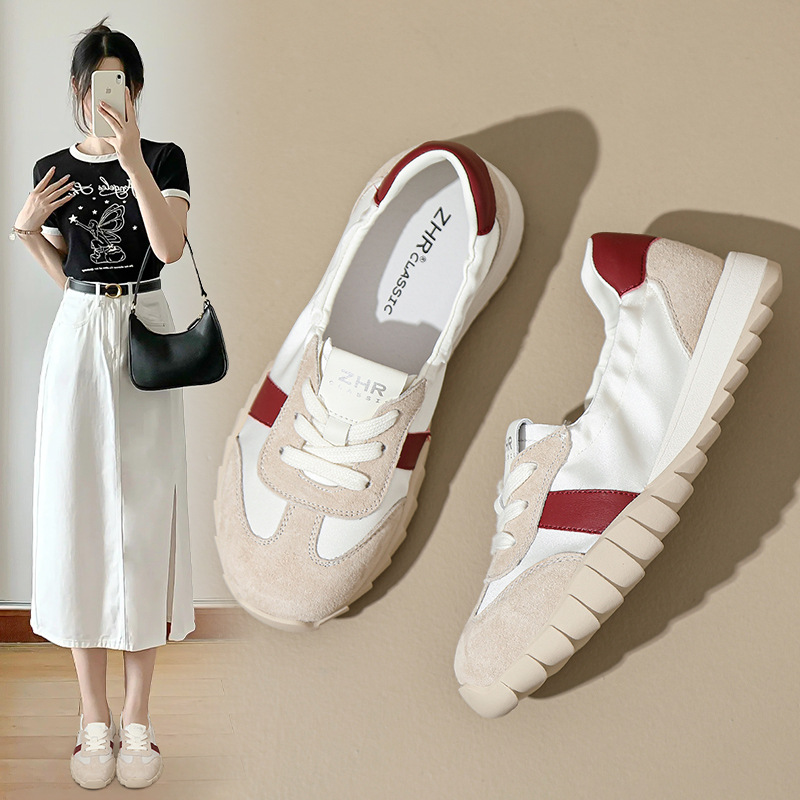 ZHR浅口平底德训女鞋2025秋季新款透气薄款运动鞋百搭休闲鞋