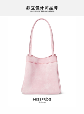 菜篮子包小众复古锦囊包绸缎牛皮小方包新中式水桶包斜挎翅膀包包