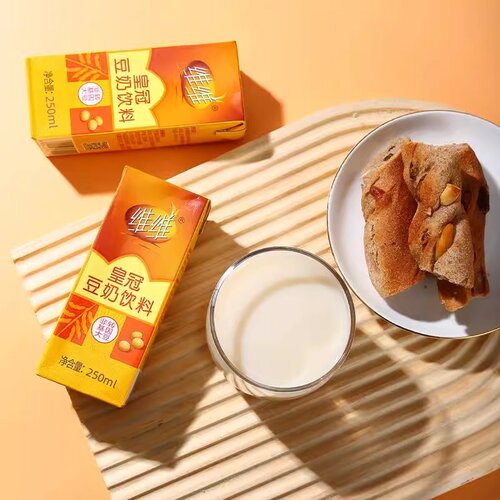 皇冠豆奶饮料250ml*24盒咖啡伴侣植物奶早餐奶豆浆豆乳超市同款