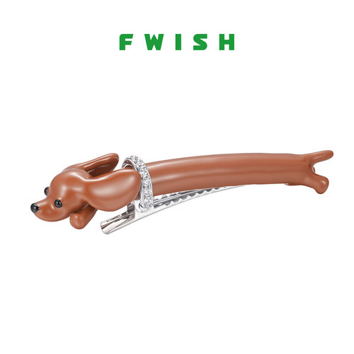 FWISH腊肠犬发卡刘海夹可爱发夹