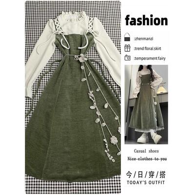 假两件连衣裙长袖女早秋