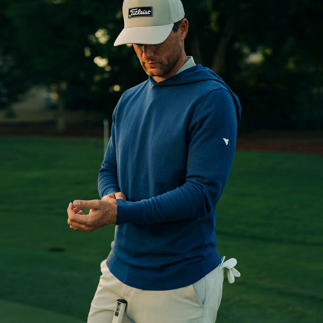 代购Macade Tour Knit Hoodie男子针织轻便高尔夫长袖套头衫