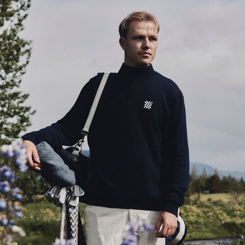 代购Manors golf Merino Tech Windbreaker男子防风高尔夫长袖衫