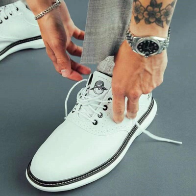 代购FootJoy x Malbon Traditions联名款FJ有钉高尔夫球鞋