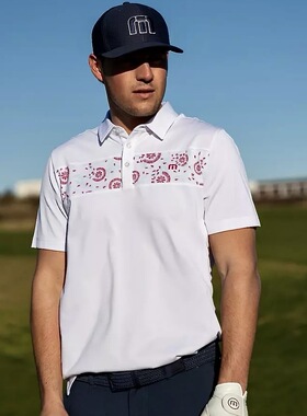 代购TravisMathew高尔夫短袖衫男印花款Good Good Flourish polo