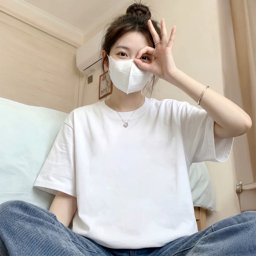 白色加宽加大纯棉短袖t恤2026新款高级感chic别致女夏季宽松上衣