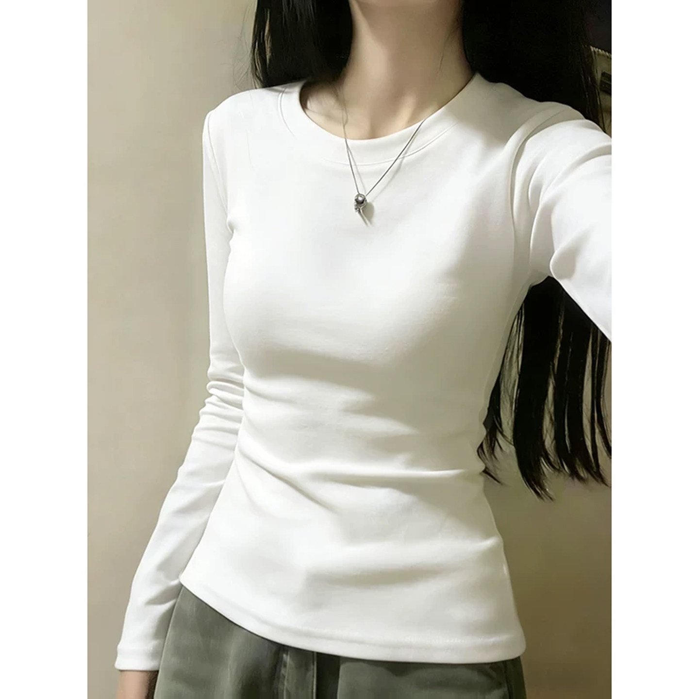 巨好看高级感可外穿白色内搭打底衫女装2025新款爆款长袖t恤上衣,女装/女士精品,T恤,淘宝优惠券,粉丝福利购,淘宝优惠卷