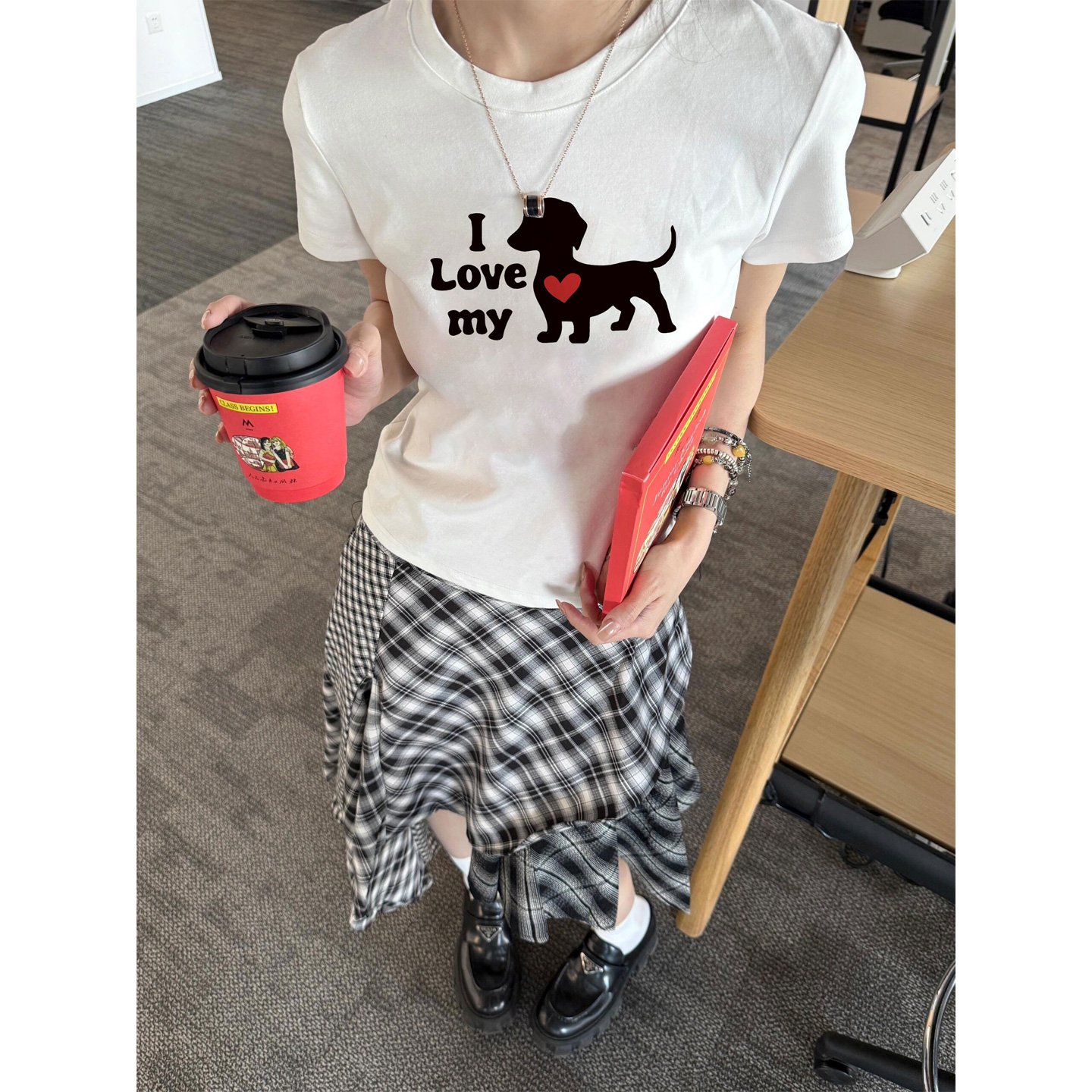 纯棉独特漂亮穿搭短袖t恤女