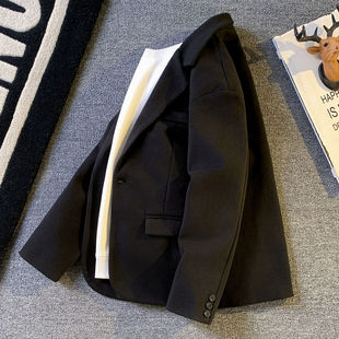 男加厚款 高级感毛呢西装 休闲西服轻熟潮流帅气呢子外套 韩版 秋冬季