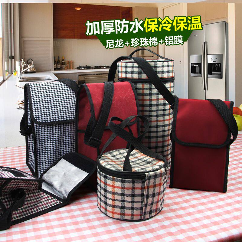 【加厚铝膜】保温袋饭盒便当包零食包圆形防水野餐带饭包手提袋子