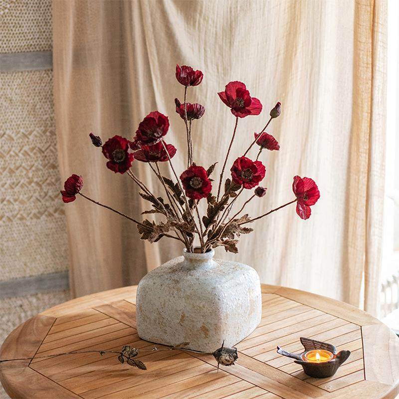 掬涵 虞美人仿真花罂粟花假花装饰插花摆件客厅婚庆摄影道具花艺