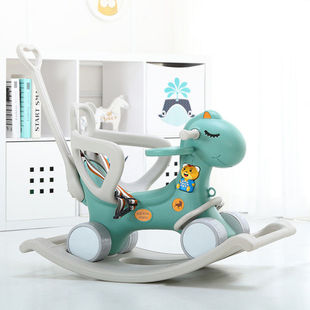 两用摇摇马儿童摇椅马宝宝带音乐玩具马加厚一岁生日礼物小木马车