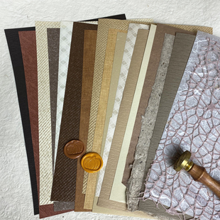 冷萃咖啡|18张咖色系手工纹理特种纸素材垃圾艺术手帐拍照背景纸