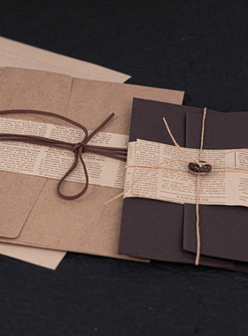 牛皮纸横线信纸咖色系手写信纸复古信件