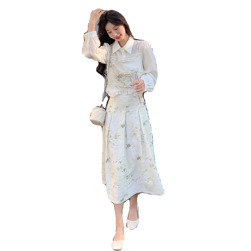 现货主推新中式套裙提花清新时尚P135k178,女装套装/套裙,浙宝220A