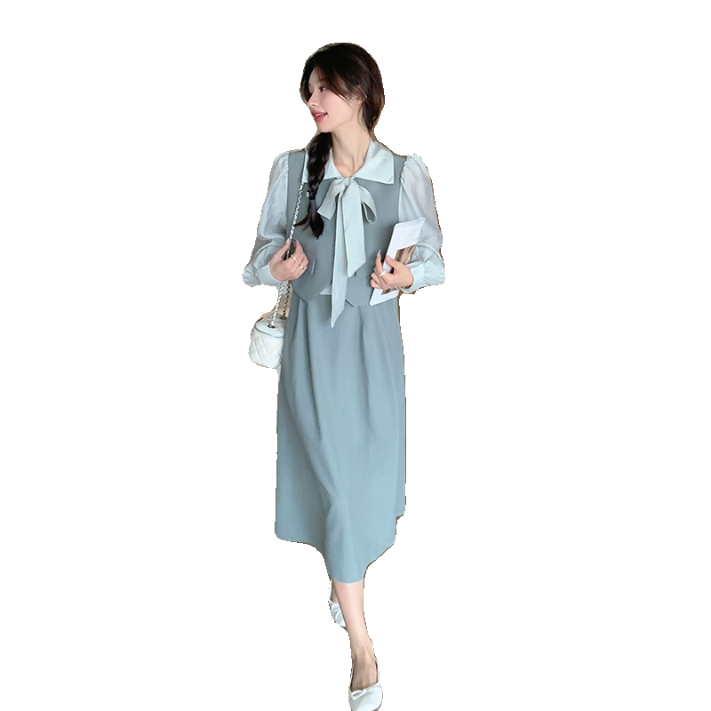 48小时发货可退现假三件套连衣裙新款温柔甜美,女装连衣裙,浙宝220A