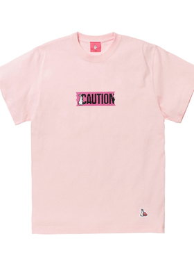 #FR2 梅UME 马赛克像素 CAUTION 注意警示LOGO 男女短袖T恤潮