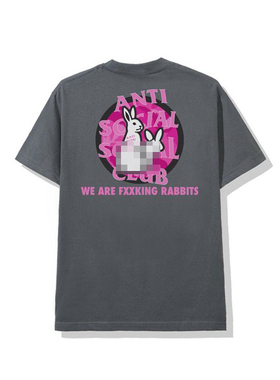 #FR2 联名 ASSC FXXKING RABBITS 大白兔印花 男女情侣短袖T恤潮