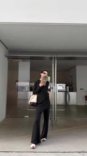 摩登mdeng宽松休闲套装女2026春开衫外套假两件阔腿裤两件套2F005