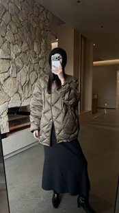 摩登mdeng简约时尚两面穿羽绒服女2025冬季90白鸭绒菱格外套95603