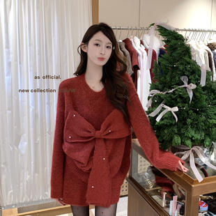 套装 休闲短裤 2025魅力翻倍·超大蝴蝶结毛衣 80699 OFFICIAL