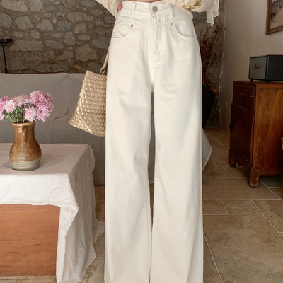 AS OFFICIAL-2026春季新款百搭垂感阔腿直筒牛仔裤(自留+1)50257