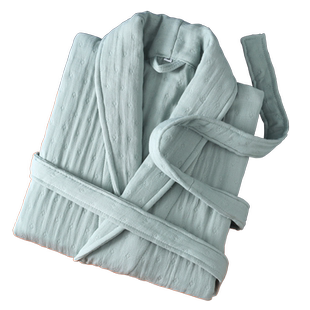 纯棉纱布浴袍2025新款男女士吸水睡袍秋冬季加厚四季通用成人浴衣