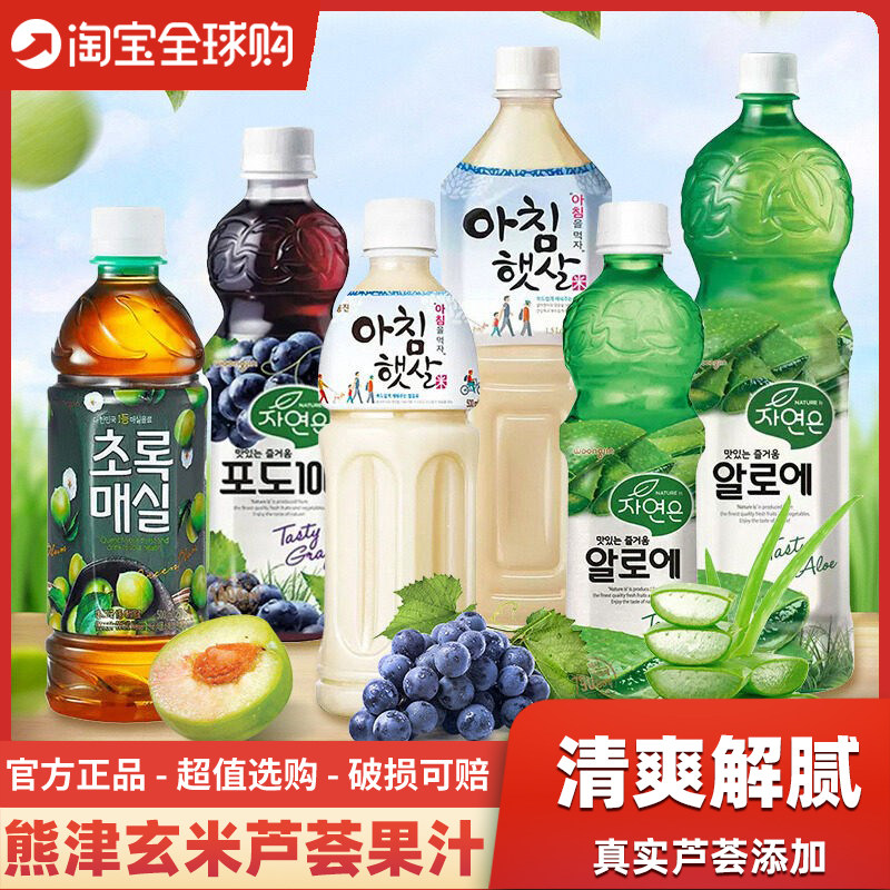 韩国进口熊津芦荟青梅汁果肉果汁玄米汁韩式甜米露糙米饮品饮料