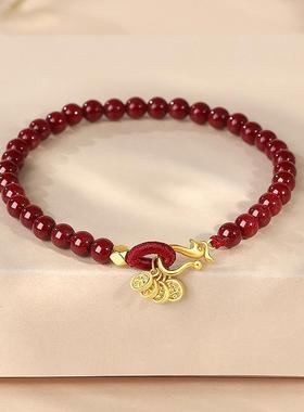 平安喜乐朱砂复古手串新年手链