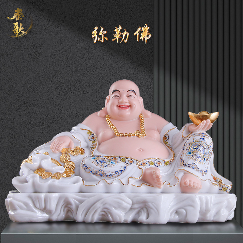 汉白玉弥勒佛像家用招财开业礼品