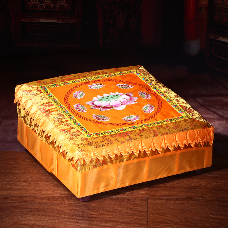 佛摆件方型实木拜垫跪垫家用礼佛垫莲花拜神垫打坐垫佛具用品大全