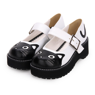 早秋新款lolita鞋猫头厚底松糕圆头学院风公主鞋洛丽塔单鞋9621